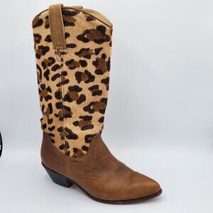 Seychelles Pointed Toe Leopard Print Western Cowgirl Boot, Size 6.5
